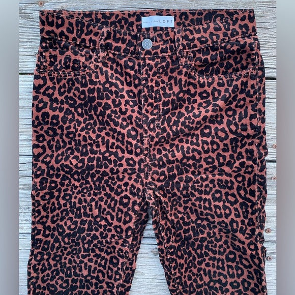 LOFT Leopard Animal Print High Waisted Skinny Corduroy Pants - Picture 4 of 7